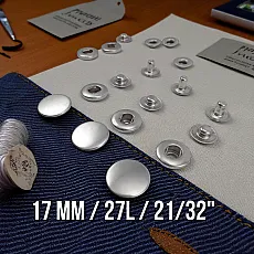 Alpha 17 mm Snaps Fasteners 11/16" Stainless 27L  Set Of 4 ERCA0017P
