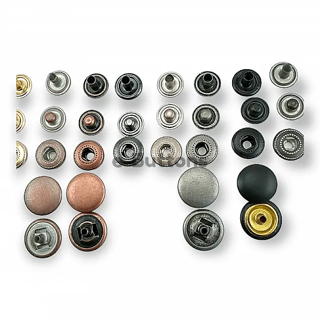 15 mm Snaps Fasteners 19/32" Curved 24L Brass Set of 4 ERCB0015PR
