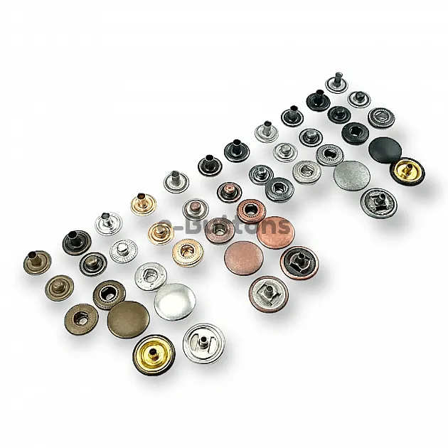 15 mm Snaps Fasteners 19/32" Curved 24L Brass Set of 4 ERCB0015PR