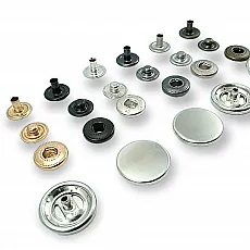 18 mm Snaps Fasteners 45/64" Coin Type Flat 28L Brass Set of 4 ERCB0018PRP