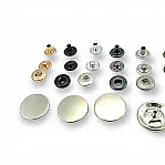 20 mm Snaps Fasteners 25/32" Coin Type Flat 32L Brass Set of 4 ERCB0020PRP
