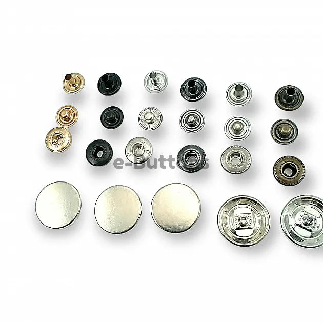 20 mm Snaps Fasteners 25/32" Coin Type Flat 32L Brass Set of 4 ERCB0020PRP