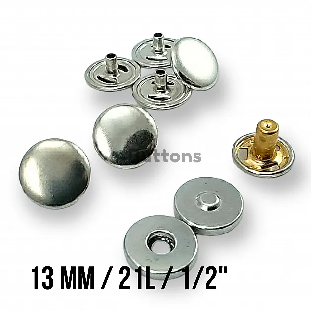 Magnetic Snap Fastener 12.5 mm Curved Brass Set of 4 ERMK0125PR