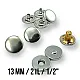 Magnetic Snap Fastener 12.5 mm Curved Brass Set of 4 ERMK0125PR
