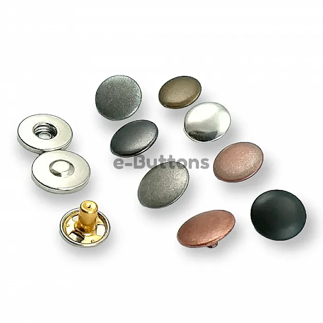 Magnetic Snap Buttons 15 mm Curved Brass Set of 4 ERMK015PR