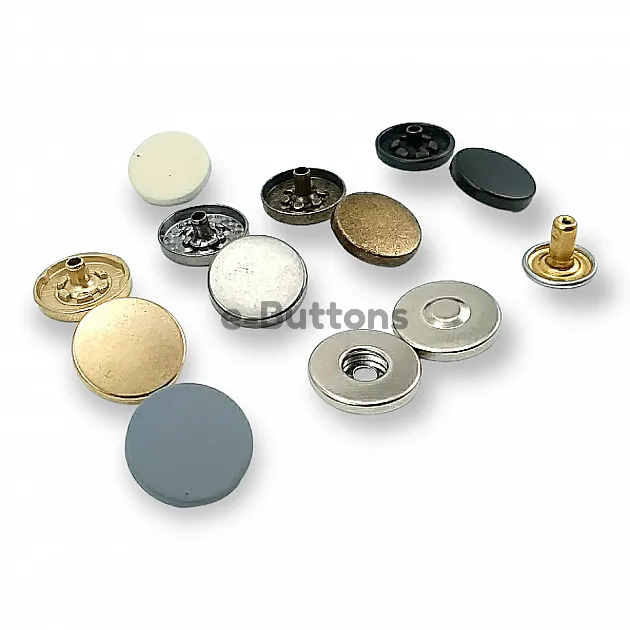 Magnetic Snap Fastener 15 mm Flat Zamak Set of 4 ERMK015ZMK15