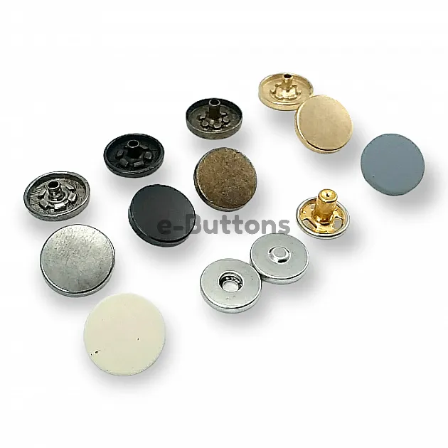 Magnetic Snap Fastener 15 mm Flat Zamak Set of 4 ERMK015ZMK15