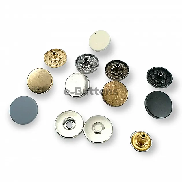 Magnetic Snap Fastener 15 mm Flat Zamak Set of 4 ERMK015ZMK15