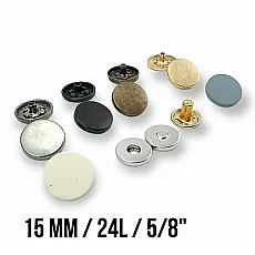 Magnetic Snap Fastener 15 mm Flat Zamak Set of 4 ERMK015ZMK15