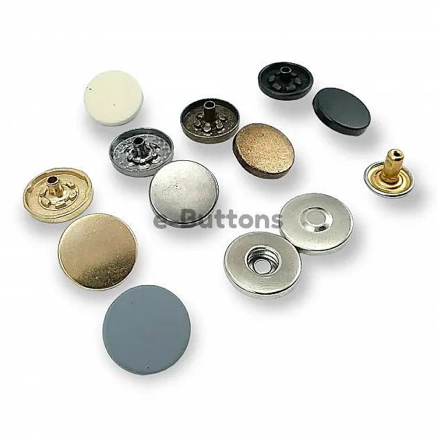 Magnetic Snap Fastener 15 mm Flat Zamak Set of 4 ERMK015ZMK15