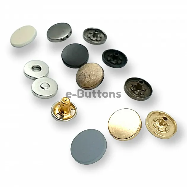 Magnetic Snap Fastener 15 mm Flat Zamak Set of 4 ERMK015ZMK15