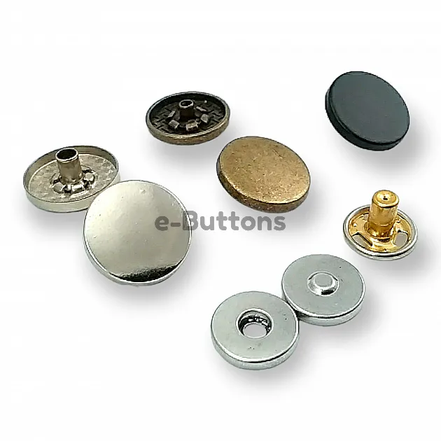Magnetic Snap Fastener 17 mm  Flat Zamak Set of 4 ERMK018ZMK17