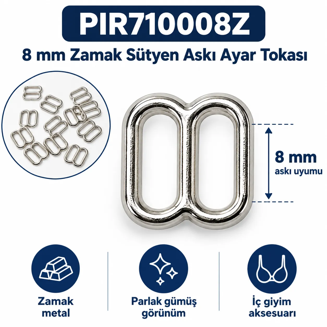 E-Buttons 8 mm zamak sütyen askı ayar tokasının gerçek fotoğrafı E-Buttons 8 mm zamak sütyen askı ayar tokasının gerçek fotoğrafı