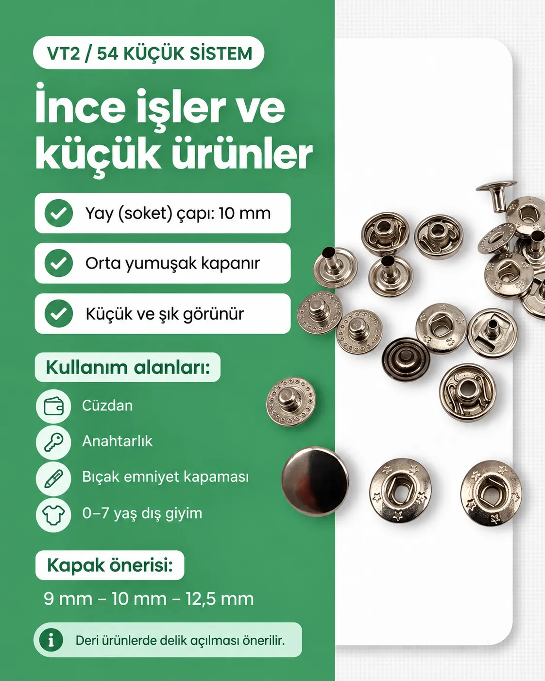 VT2 compact snap fastener components VT2 compact snap fastener components