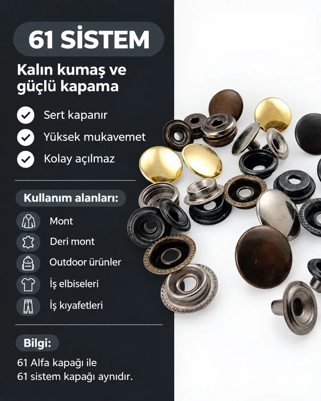 61-system snap fastener components 61-system snap fastener components